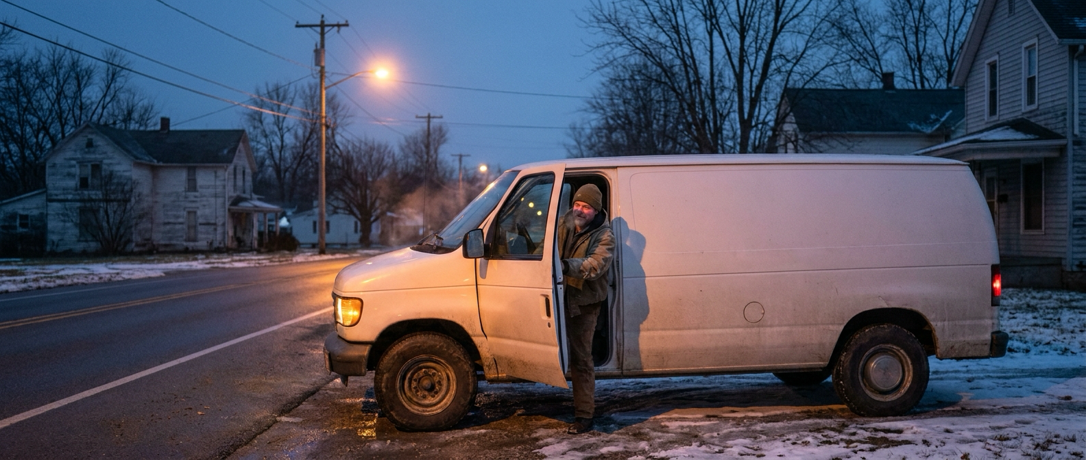 Representative photography from the Service Areas page — service truck on the road