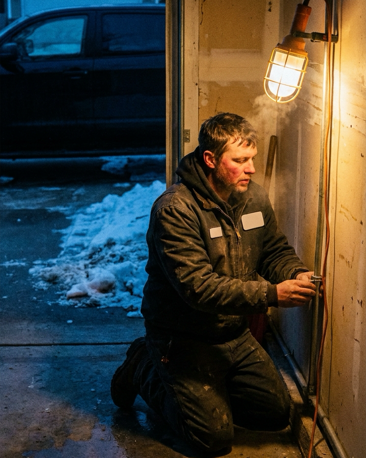 Representative photography from the Privacy page — EV charger install job
